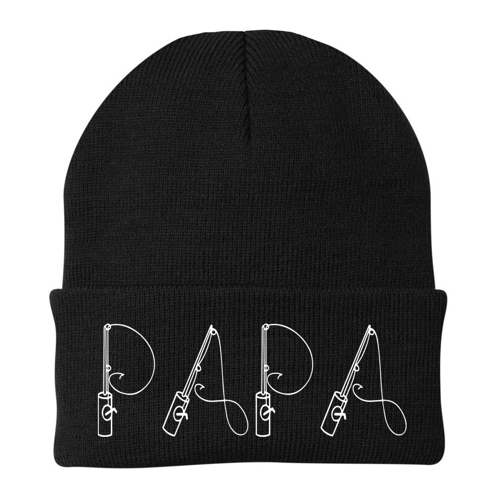 Reel Cool Papa Fishing Dad Gifts Father's Day Fisherman Fish Beanie