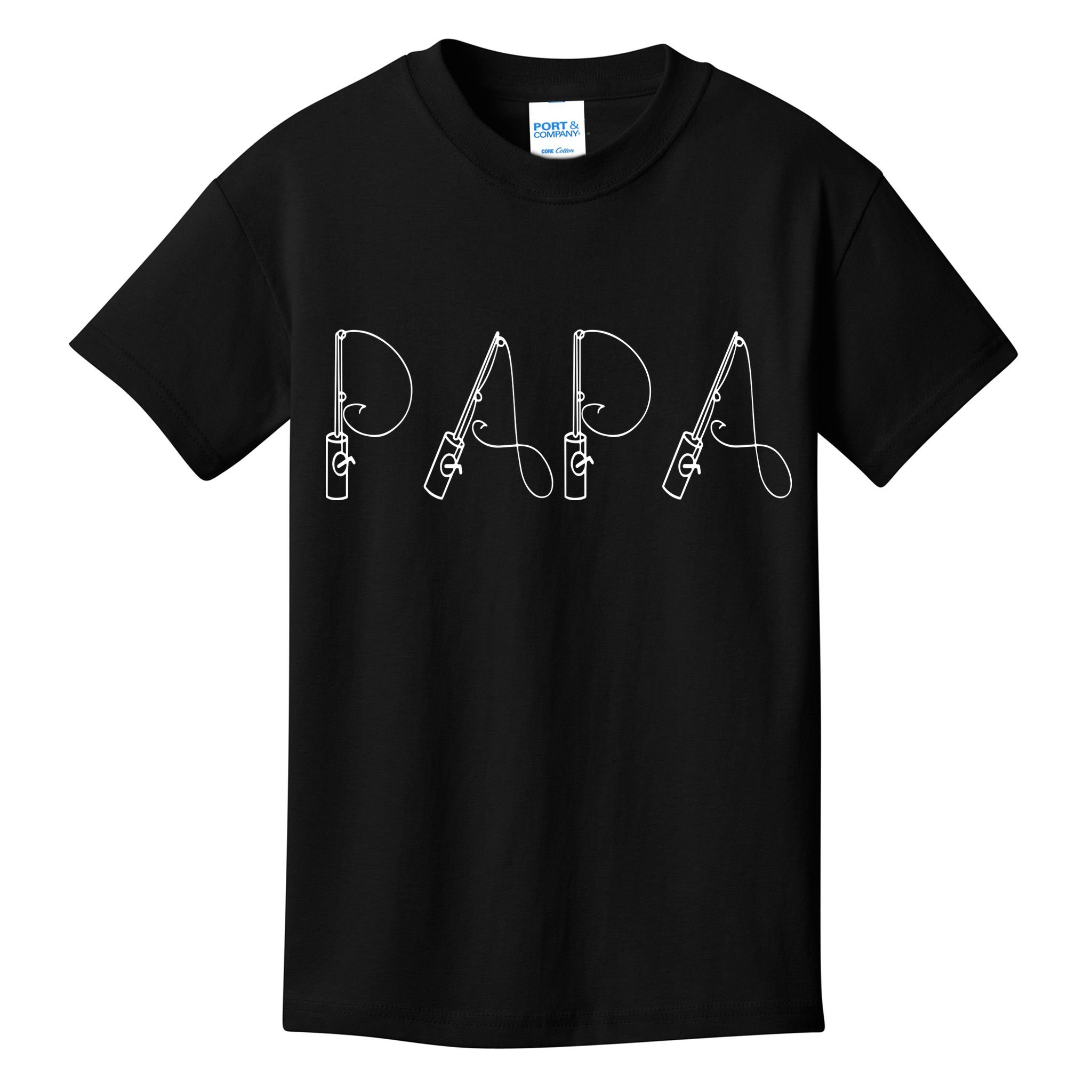 Reel Cool Papa Fishing Dad Gifts Father's Day Fisherman Fish Kids T-Shirt