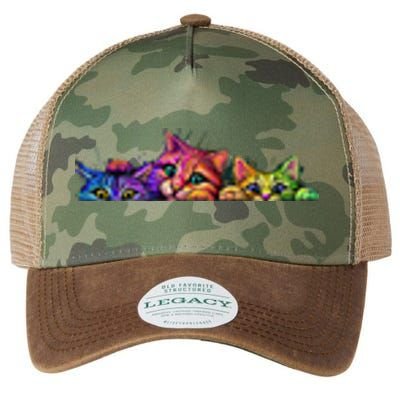 Realistic Cats Peeking Out Of Pocket Legacy Tie Dye Trucker Hat