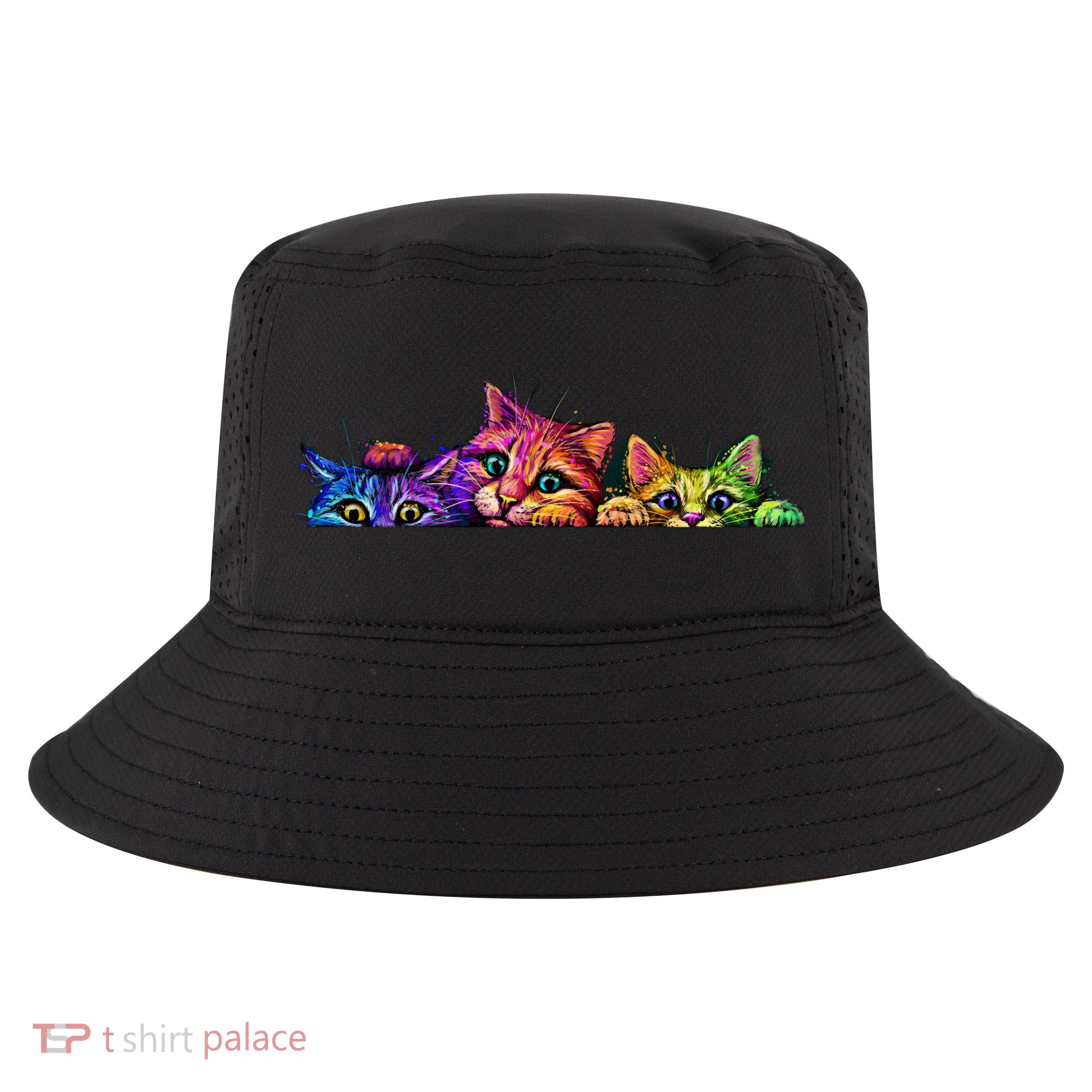 Realistic Cats Peeking Out Of Pocket Cool Comfort Performance Bucket Hat