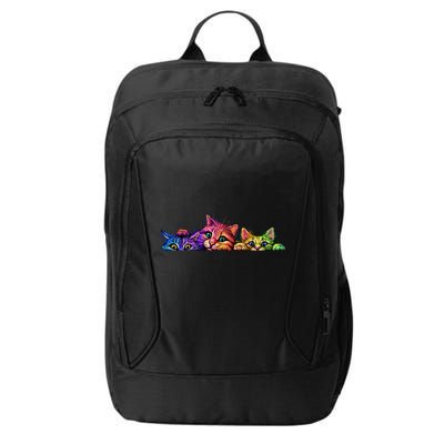 Realistic Cats Peeking Out Of Pocket City Backpack