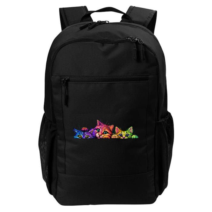 Realistic Cats Peeking Out Of Pocket Backpack