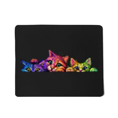 Realistic Cats Peeking Out Of Pocket Mousepad