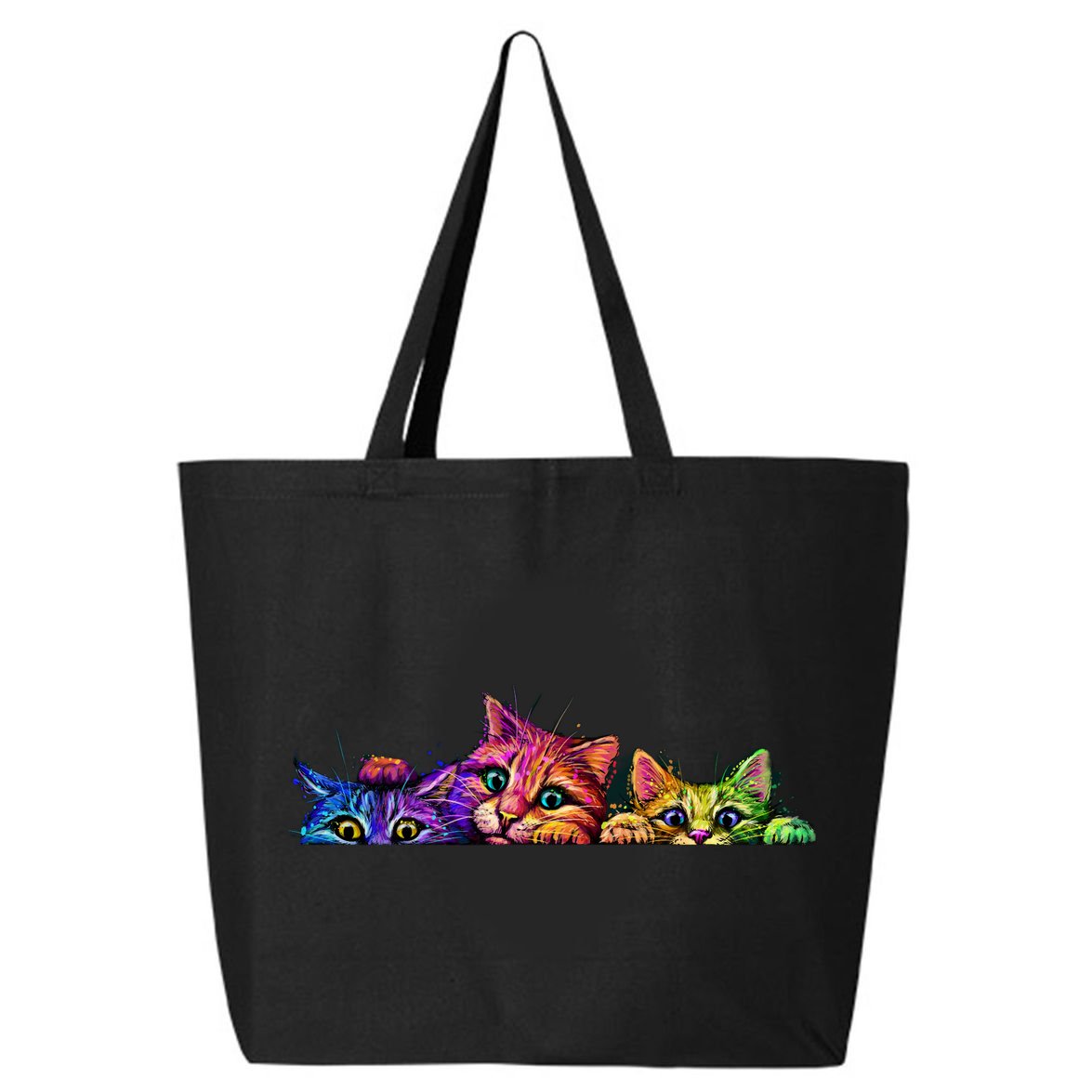 Realistic Cats Peeking Out Of Pocket 25L Jumbo Tote