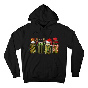 Retro Canned Pickles Christmas Santa Hat Reindeer Pickle Jar Hoodie