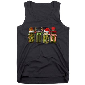 Retro Canned Pickles Christmas Santa Hat Reindeer Pickle Jar Tank Top