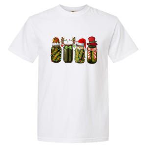 Retro Canned Pickles Christmas Santa Hat Reindeer Pickle Jar Garment-Dyed Heavyweight T-Shirt