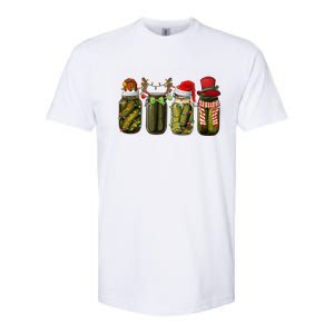 Retro Canned Pickles Christmas Santa Hat Reindeer Pickle Jar Softstyle CVC T-Shirt