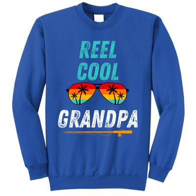 Reel Cool Papa Funny Fishing Grandpa Dad Gift Tall Sweatshirt