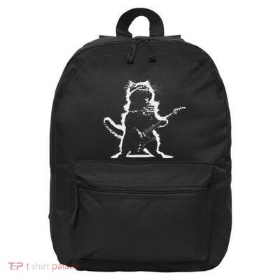 Rock Cat Playing Guitar Electric Funny Guitar Bear Music 16 in Basic Backpack
