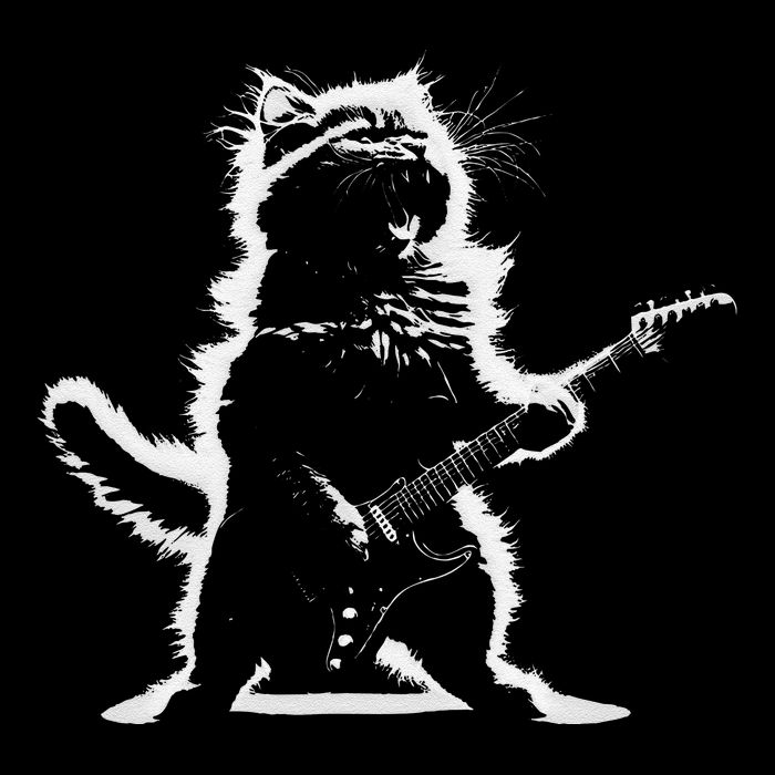 Rock Cat Playing Guitar Electric Funny Guitar Bear Music Bag
