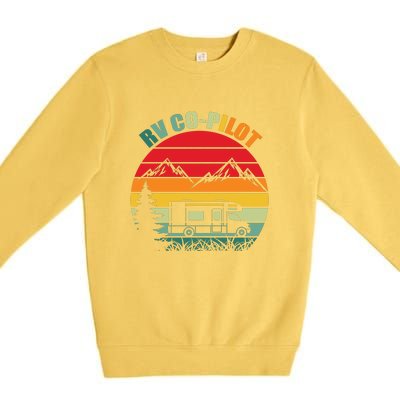 RV Co Pilot Camping Funny Vintage Travel Camping Gift Premium Crewneck Sweatshirt