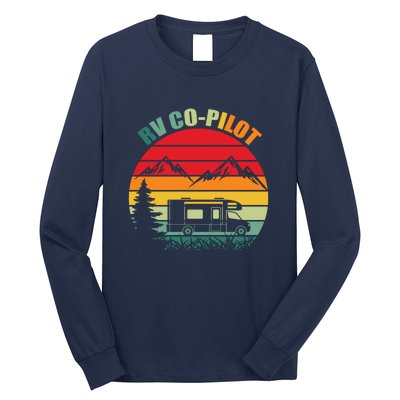 RV Co Pilot Camping Funny Vintage Travel Camping Gift Long Sleeve Shirt