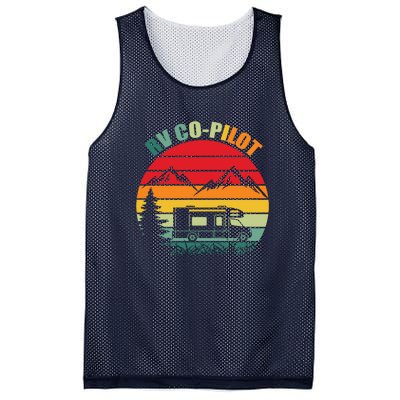 RV Co Pilot Camping Funny Vintage Travel Camping Gift Mesh Reversible Basketball Jersey Tank