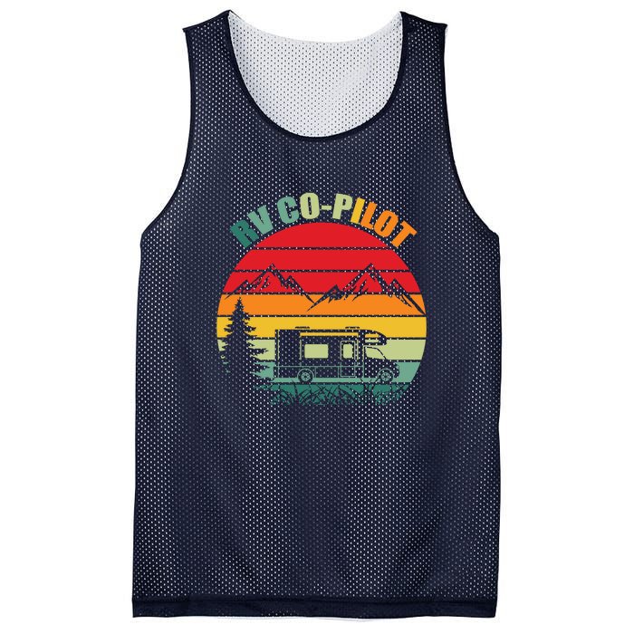 RV Co Pilot Camping Funny Vintage Travel Camping Gift Mesh Reversible Basketball Jersey Tank