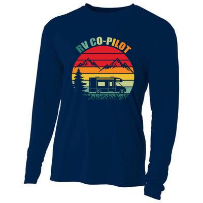 RV Co Pilot Camping Funny Vintage Travel Camping Gift Cooling Performance Long Sleeve Crew