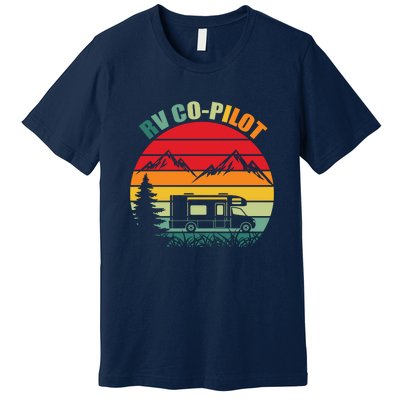 RV Co Pilot Camping Funny Vintage Travel Camping Gift Premium T-Shirt