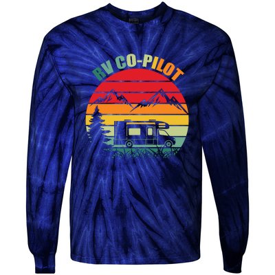 RV Co Pilot Camping Funny Vintage Travel Camping Gift Tie-Dye Long Sleeve Shirt