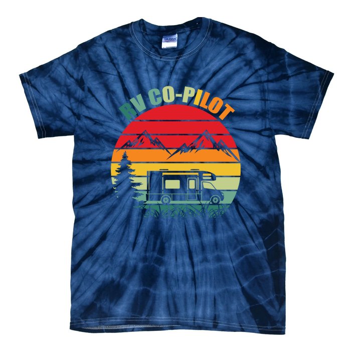 RV Co Pilot Camping Funny Vintage Travel Camping Gift Tie-Dye T-Shirt