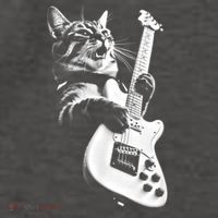 Rock Cat Playing Guitar Funny Guitar Cat Vector Backpack