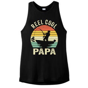 Reel Cool Papa Fishing Dad Gifts Father's Day Fisherman Fish Ladies PosiCharge Tri-Blend Wicking Tank