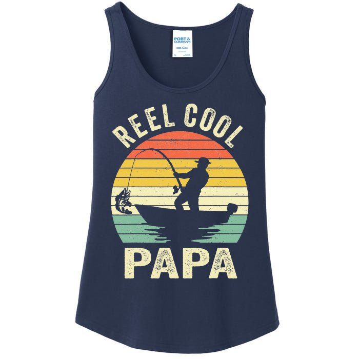 Reel Cool Papa Fishing Dad Gifts Father's Day Fisherman Fish Ladies Essential Tank