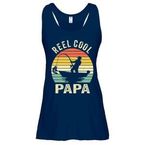 Reel Cool Papa Fishing Dad Gifts Father's Day Fisherman Fish Ladies Essential Flowy Tank