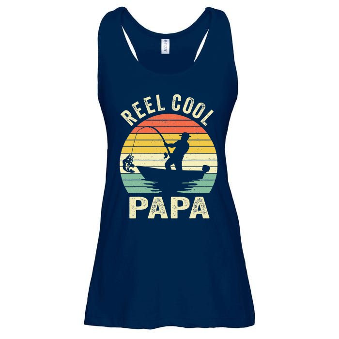 Reel Cool Papa Fishing Dad Gifts Father's Day Fisherman Fish Ladies Essential Flowy Tank