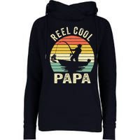 Reel Cool Papa Fishing Dad Gifts Father's Day Fisherman Fish Womens Funnel Neck Pullover Hood