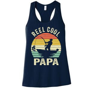 Reel Cool Papa Fishing Dad Gifts Father's Day Fisherman Fish Women's Racerback Tank