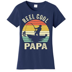 Reel Cool Papa Fishing Dad Gifts Father's Day Fisherman Fish Women's T-Shirt