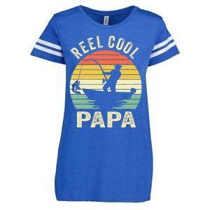 Reel Cool Papa Fishing Dad Gifts Father's Day Fisherman Fish Enza Ladies Jersey Football T-Shirt