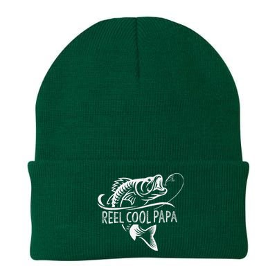 Reel Cool Papa Fishing Dad Gifts Fathers Day Fisherman Fish Knit Cap Winter Beanie