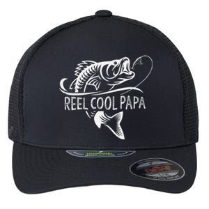 Reel Cool Papa Fishing Dad Gifts Fathers Day Fisherman Fish Flexfit Unipanel Trucker Cap