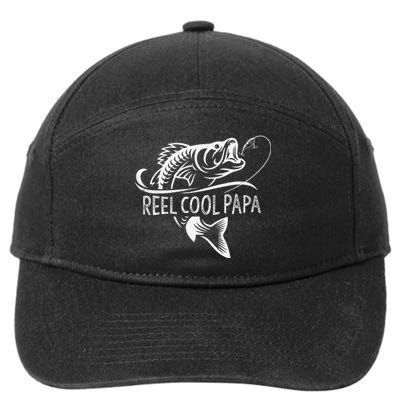 Reel Cool Papa Fishing Dad Gifts Fathers Day Fisherman Fish 7-Panel Snapback Hat