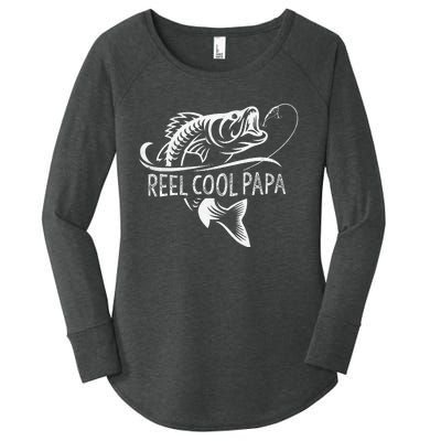 Reel Cool Papa Fishing Dad Gifts Fathers Day Fisherman Fish Women's Perfect Tri Tunic Long Sleeve Shirt