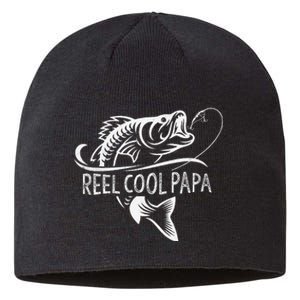 Reel Cool Papa Fishing Dad Gifts Fathers Day Fisherman Fish Sustainable Beanie