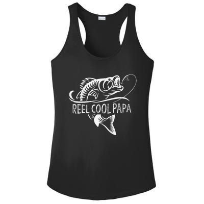 Reel Cool Papa Fishing Dad Gifts Fathers Day Fisherman Fish Ladies PosiCharge Competitor Racerback Tank