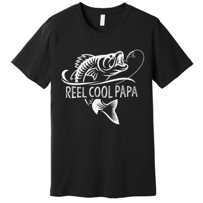 Reel Cool Papa Fishing Dad Gifts Fathers Day Fisherman Fish Premium T-Shirt