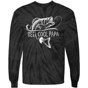 Reel Cool Papa Fishing Dad Gifts Fathers Day Fisherman Fish Tie-Dye Long Sleeve Shirt