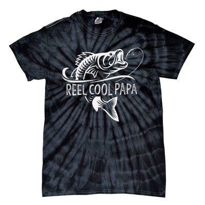 Reel Cool Papa Fishing Dad Gifts Fathers Day Fisherman Fish Tie-Dye T-Shirt