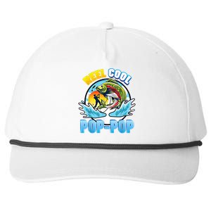 Reel Cool Pop Pop Fishing Dad Father Day Gift Papa Daddy Gift Snapback Five-Panel Rope Hat