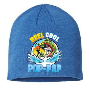 Reel Cool Pop Pop Fishing Dad Father Day Gift Papa Daddy Gift Sustainable Beanie