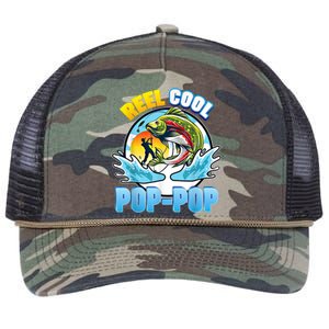 Reel Cool Pop Pop Fishing Dad Father Day Gift Papa Daddy Gift Retro Rope Trucker Hat Cap