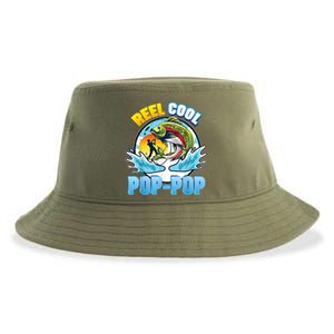 Reel Cool Pop Pop Fishing Dad Father Day Gift Papa Daddy Gift Sustainable Bucket Hat