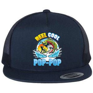 Reel Cool Pop Pop Fishing Dad Father Day Gift Papa Daddy Gift Flat Bill Trucker Hat