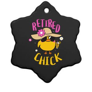 Retired Chick Pension Vacation Pensioner Retirement Chicken Gift Ceramic Star Ornament