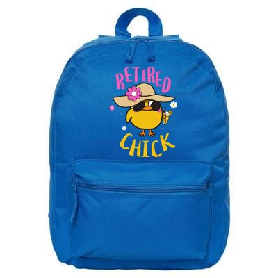 Retired Chick Pension Vacation Pensioner Retirement Chicken Gift 16 in Basic Backpack