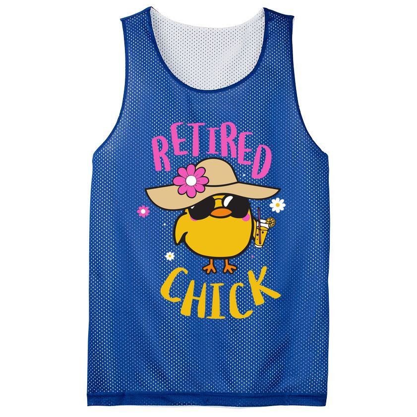 Retired Chick Pension Vacation Pensioner Retirement Chicken Gift Mesh Reversible Basketball Jersey Tank