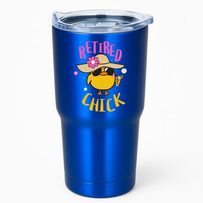 Retired Chick Pension Vacation Pensioner Retirement Chicken Gift Tumbler